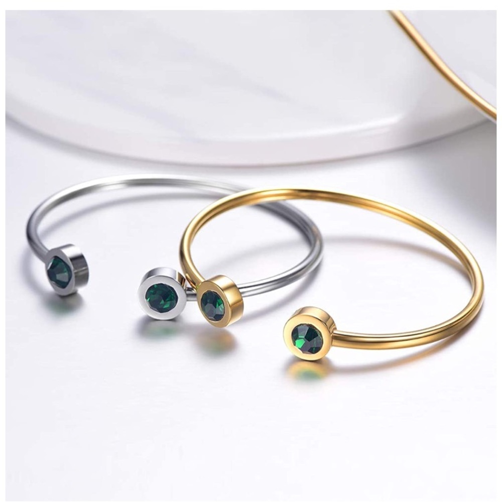 Stainless Steel Birthstone Bracelet May